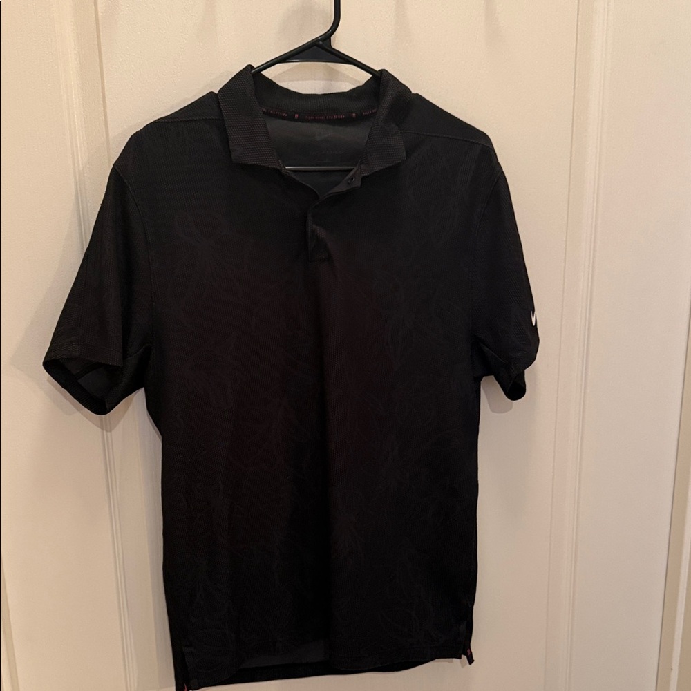 Nike Tiger Woods Black Subtle Floral Golf Polo